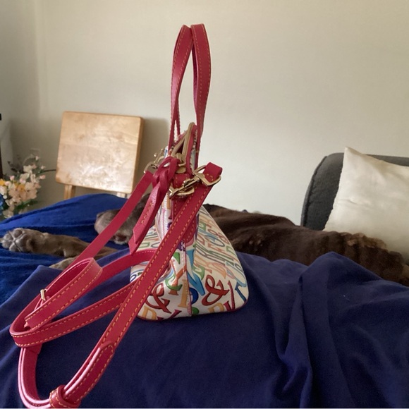 Dooney & Bourke Hot Pink Satchel Bag with Signature Pattern - Picture 2 of 5